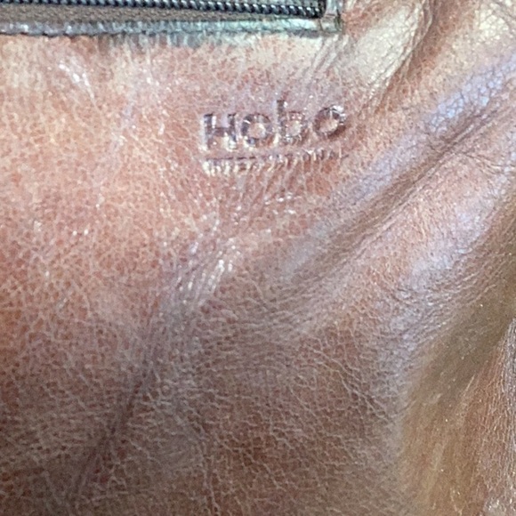Hobo Brand Chic Brown Leather Hobo Bag with Scarf Accent, good used condition. - Picture 9 of 15